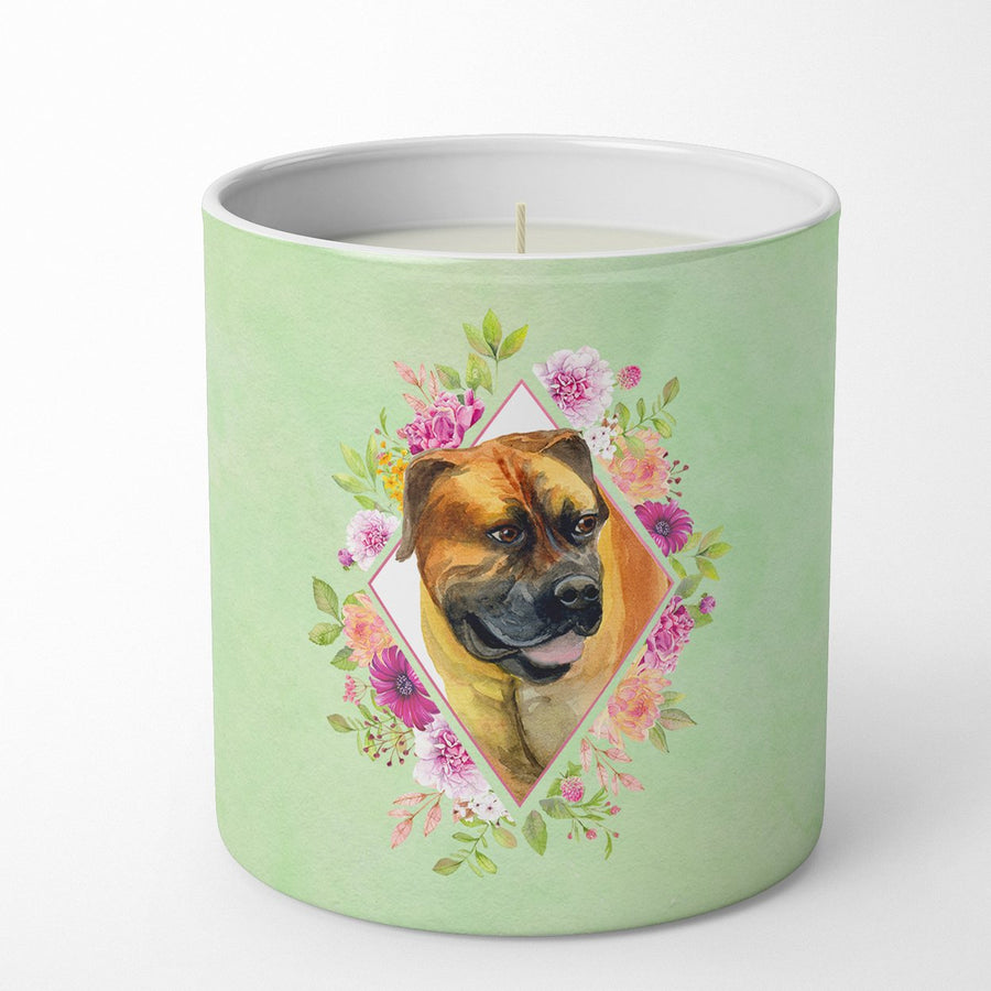 Borboel Mastiff Green Flowers 10 oz Decorative Soy Candle Image 1