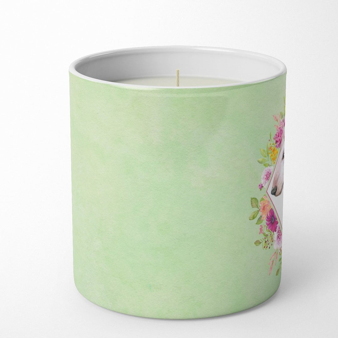 Bull Terrier Green Flowers 10 oz Decorative Soy Candle Image 3