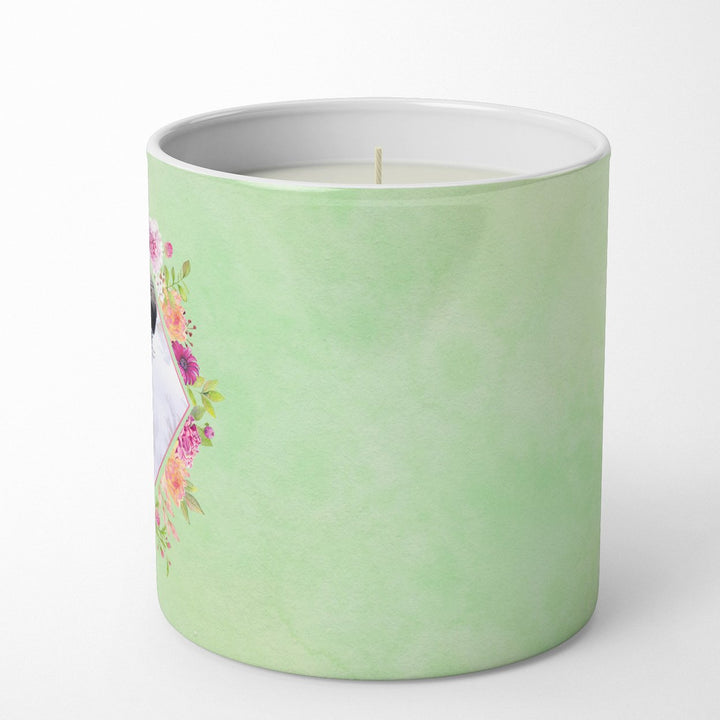 Borzoi Green Flowers 10 oz Decorative Soy Candle Image 5