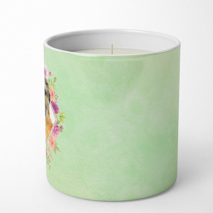 Brussels Griffon Green Flowers 10 oz Decorative Soy Candle Image 5