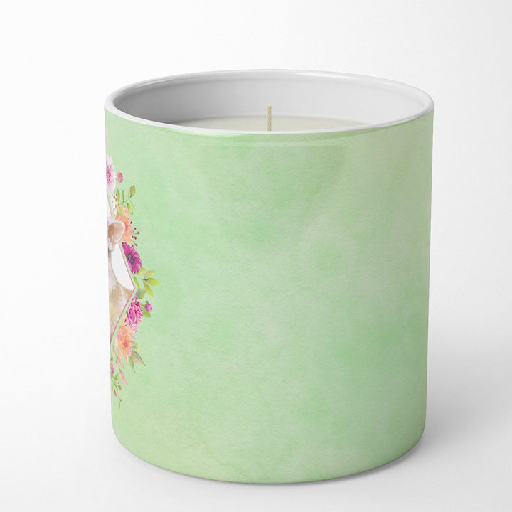 Chihuahua Style 2 Green Flowers 10 oz Decorative Soy Candle Image 5