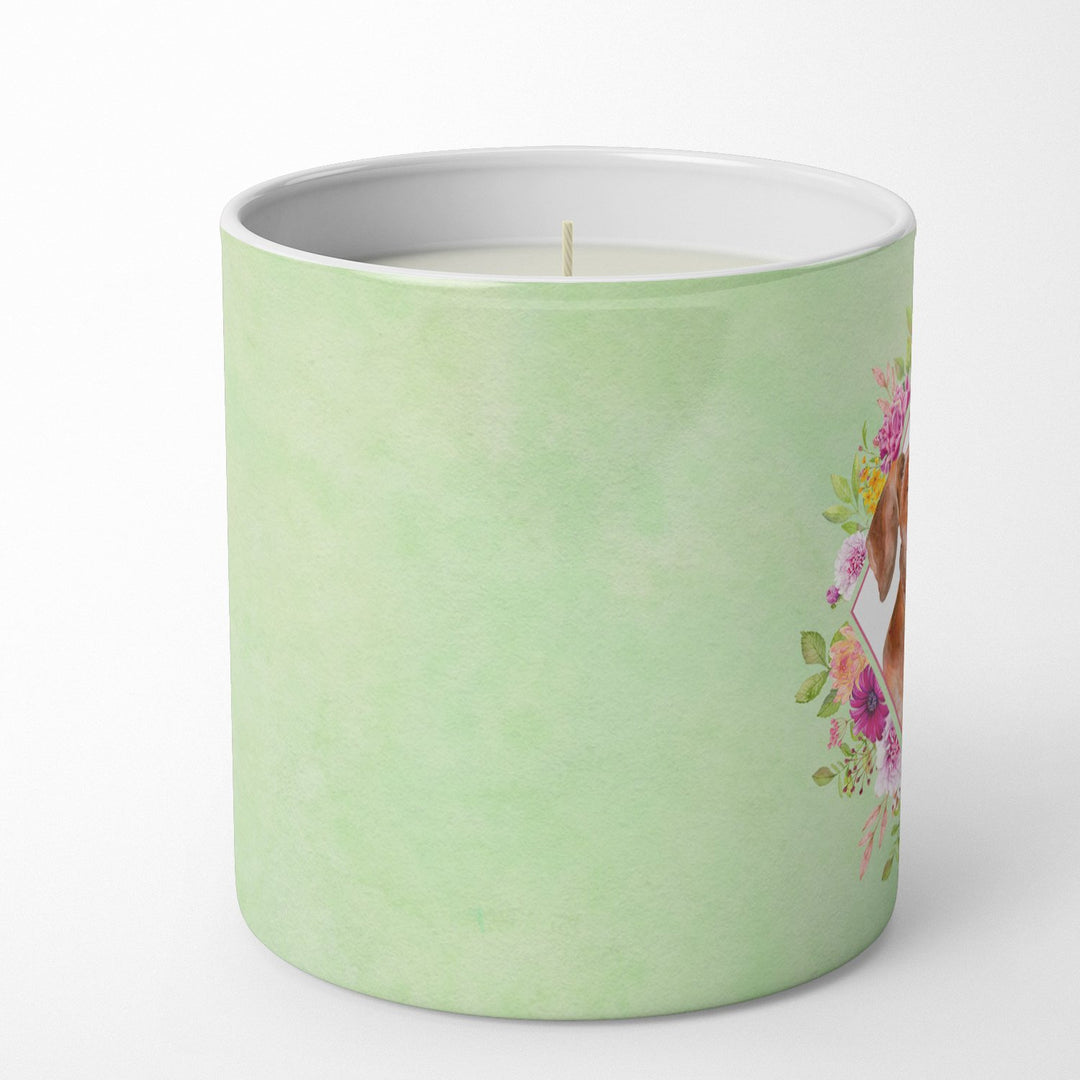 Dachshund Red Style 2 Green Flowers 10 oz Decorative Soy Candle Image 3