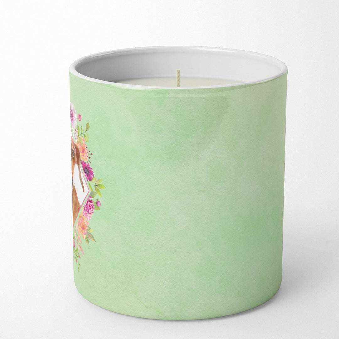 Dachshund Red Style 2 Green Flowers 10 oz Decorative Soy Candle Image 5