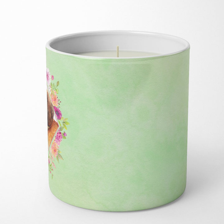 Dachshund Red Style 1 Green Flowers 10 oz Decorative Soy Candle Image 5