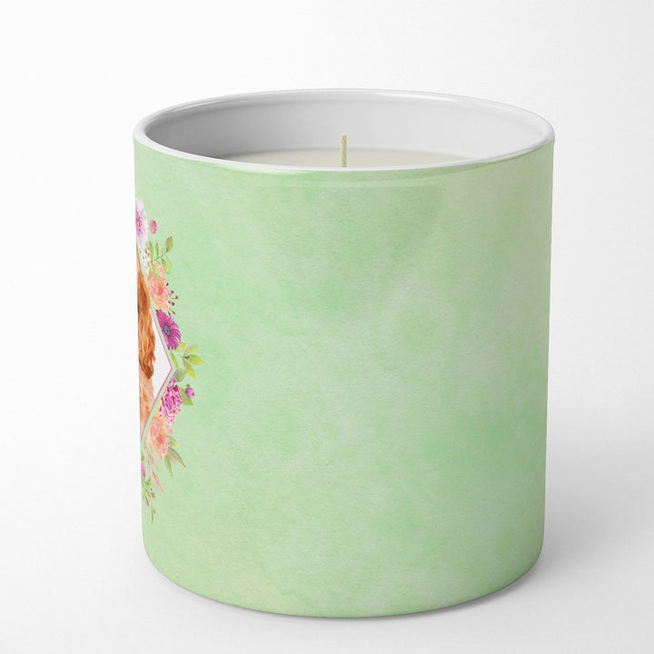 Chow Chow Style 2 Green Flowers 10 oz Decorative Soy Candle Image 5