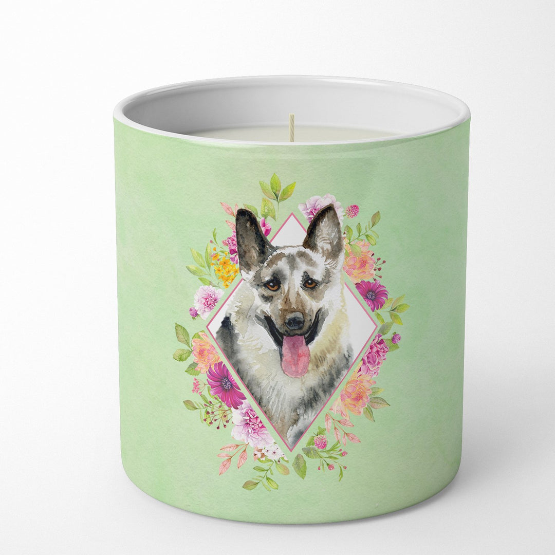 Eastern German Shepherd Green Flowers 10 oz Decorative Soy Candle Image 1