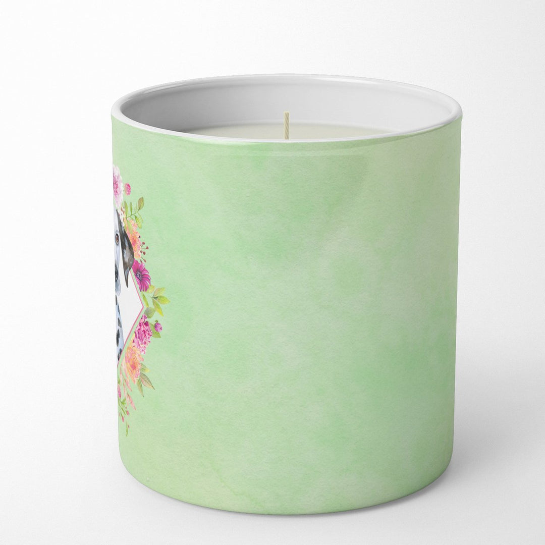 Dalmatian Puppy Green Flowers 10 oz Decorative Soy Candle Image 5