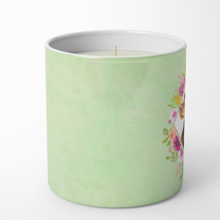 Doberman Pinscher Green Flowers 10 oz Decorative Soy Candle Image 3