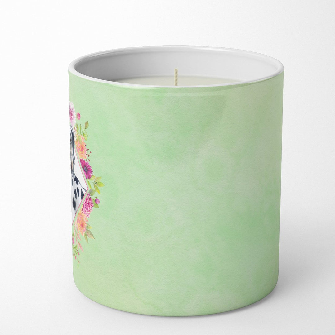 Dalmatian Green Flowers 10 oz Decorative Soy Candle Image 5