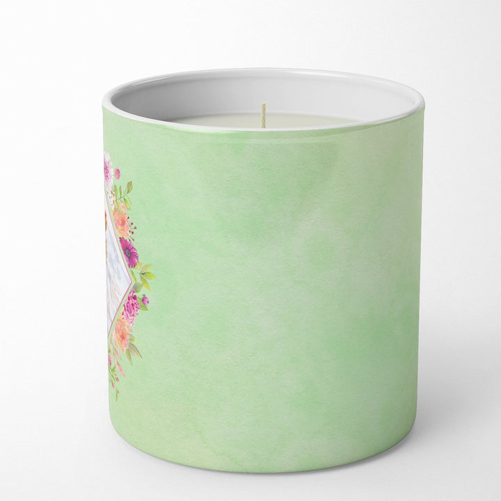 Jack Russell Terrier Style 2 Green Flowers 10 oz Decorative Soy Candle Image 5