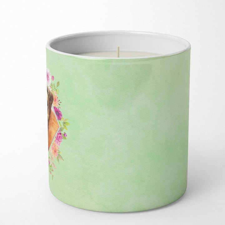 German Boxer Green Flowers 10 oz Decorative Soy Candle Image 5