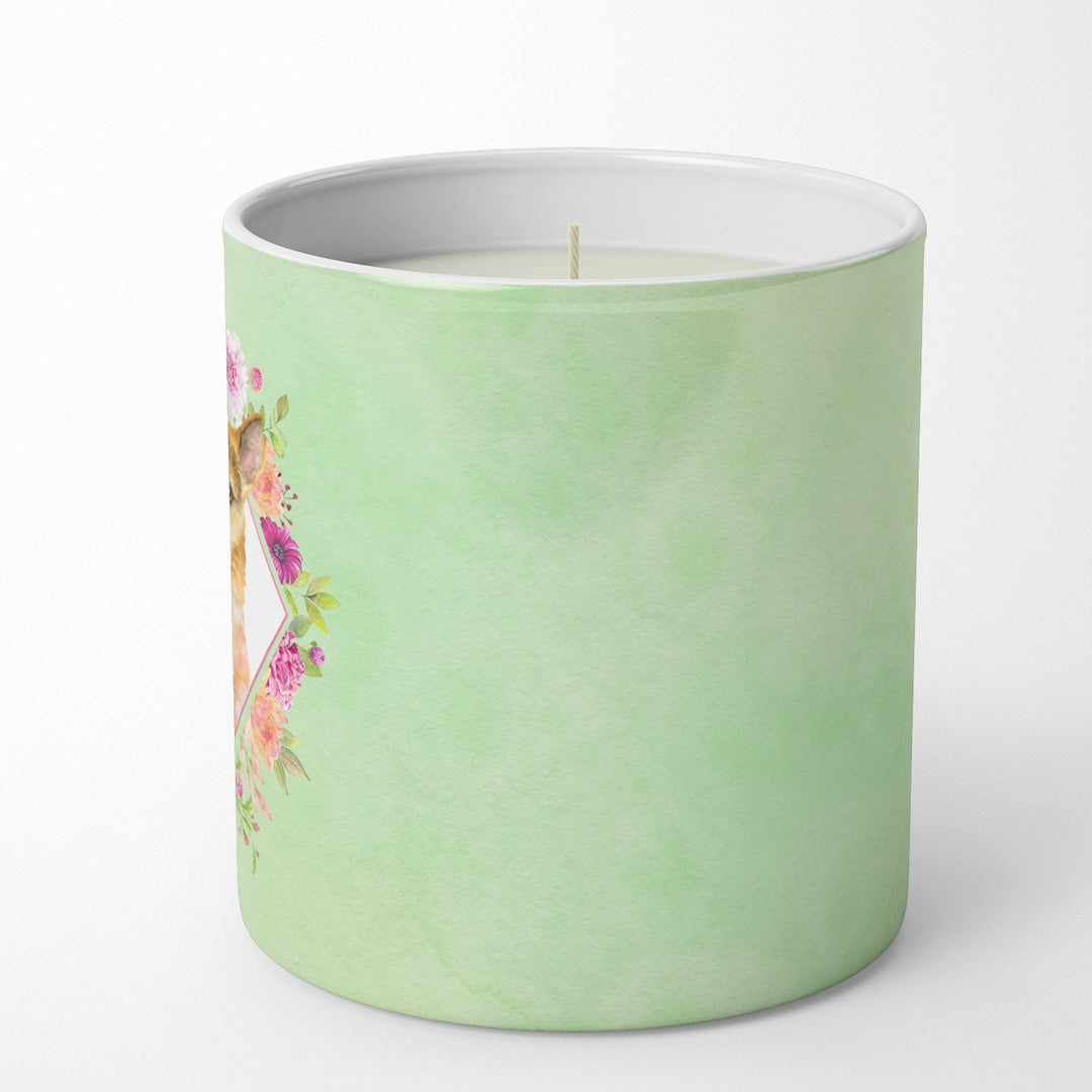 German Shepherd Style 2 Green Flowers 10 oz Decorative Soy Candle Image 5