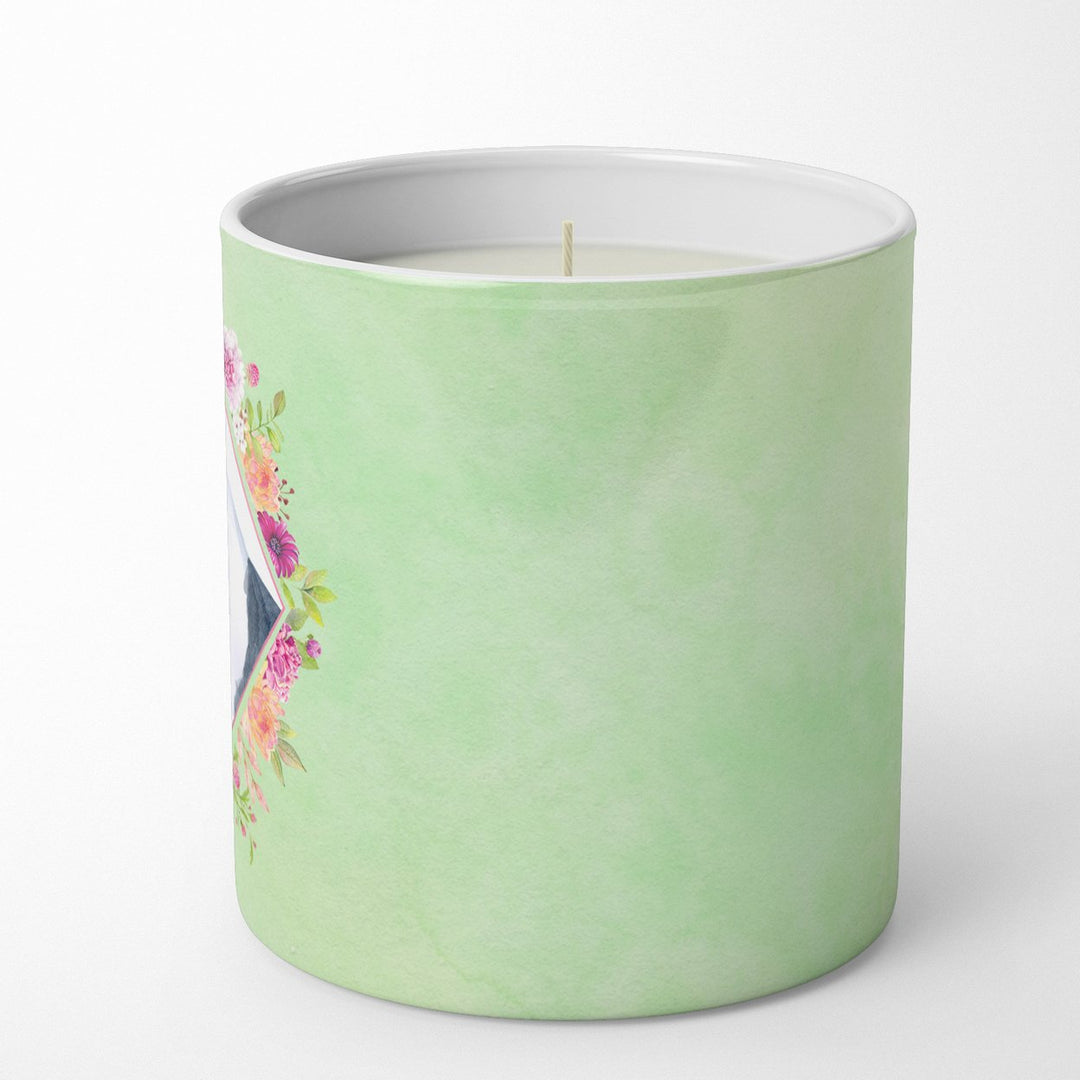 Great Dane Green Flowers 10 oz Decorative Soy Candle Image 5