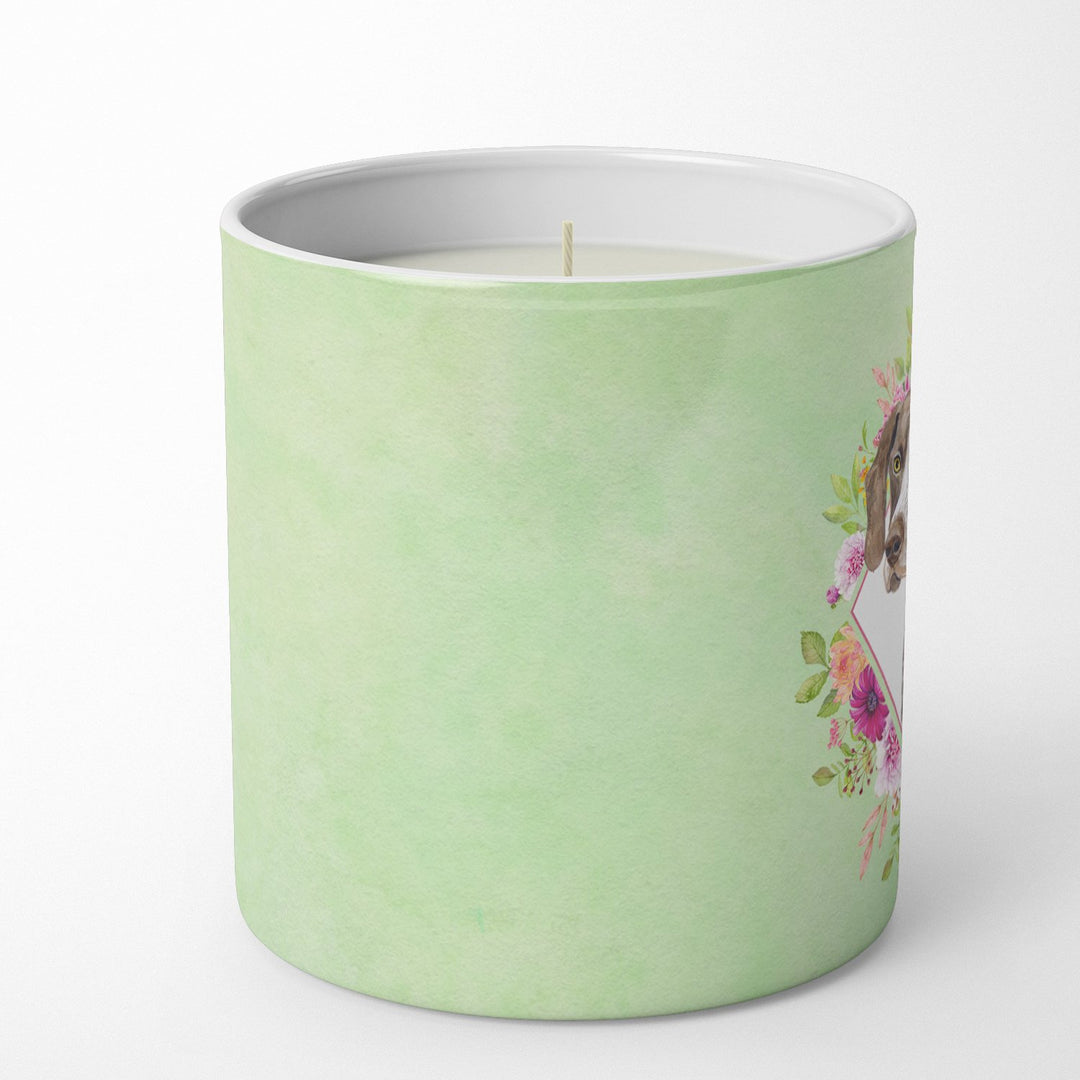 German Shorthaired Pointer Green Flowers 10 oz Decorative Soy Candle Image 3