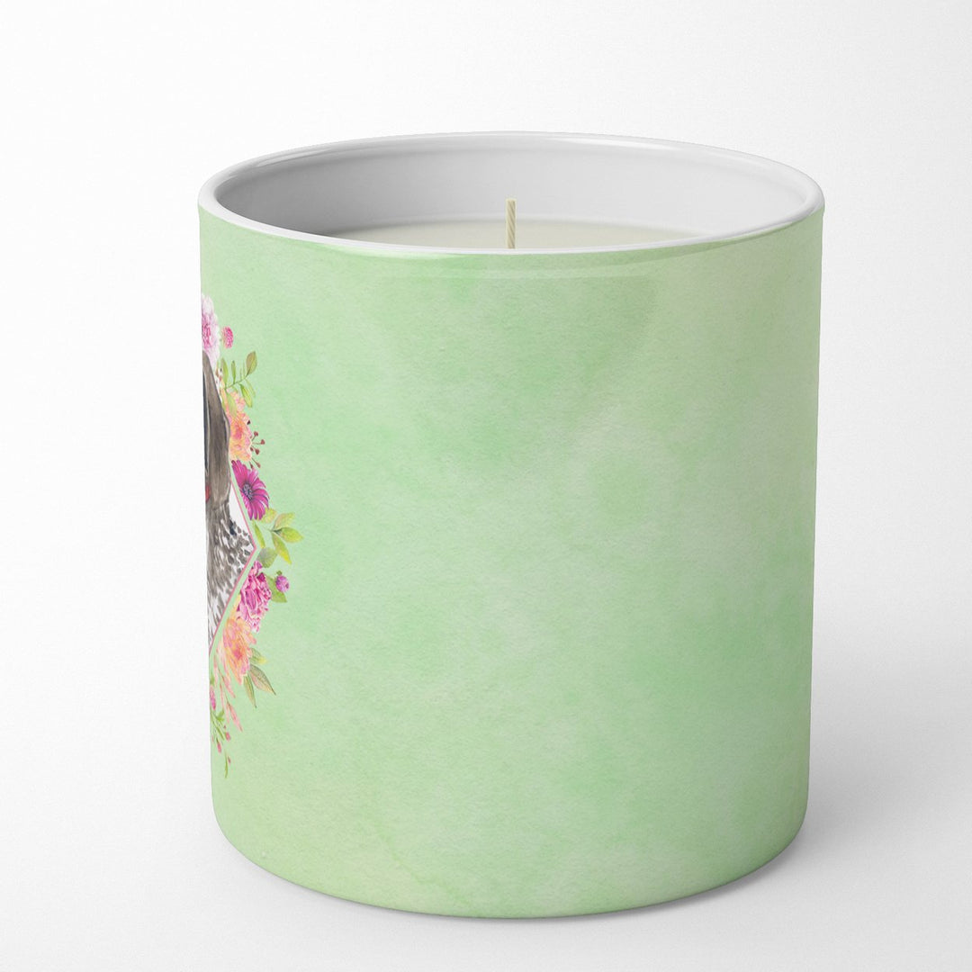 German Shorthaired Pointer Green Flowers 10 oz Decorative Soy Candle Image 5