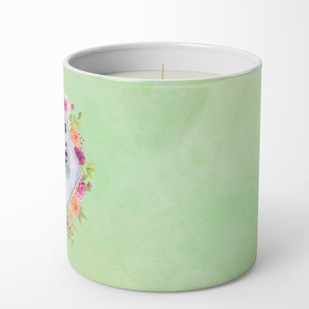 Maltese Green Flowers 10 oz Decorative Soy Candle Image 5