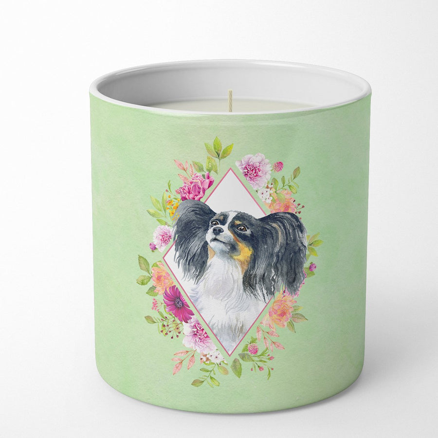 Papillon Green Flowers 10 oz Decorative Soy Candle Image 1