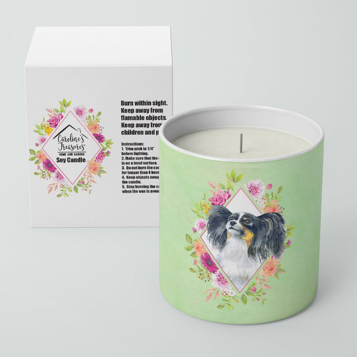 Papillon Green Flowers 10 oz Decorative Soy Candle Image 2