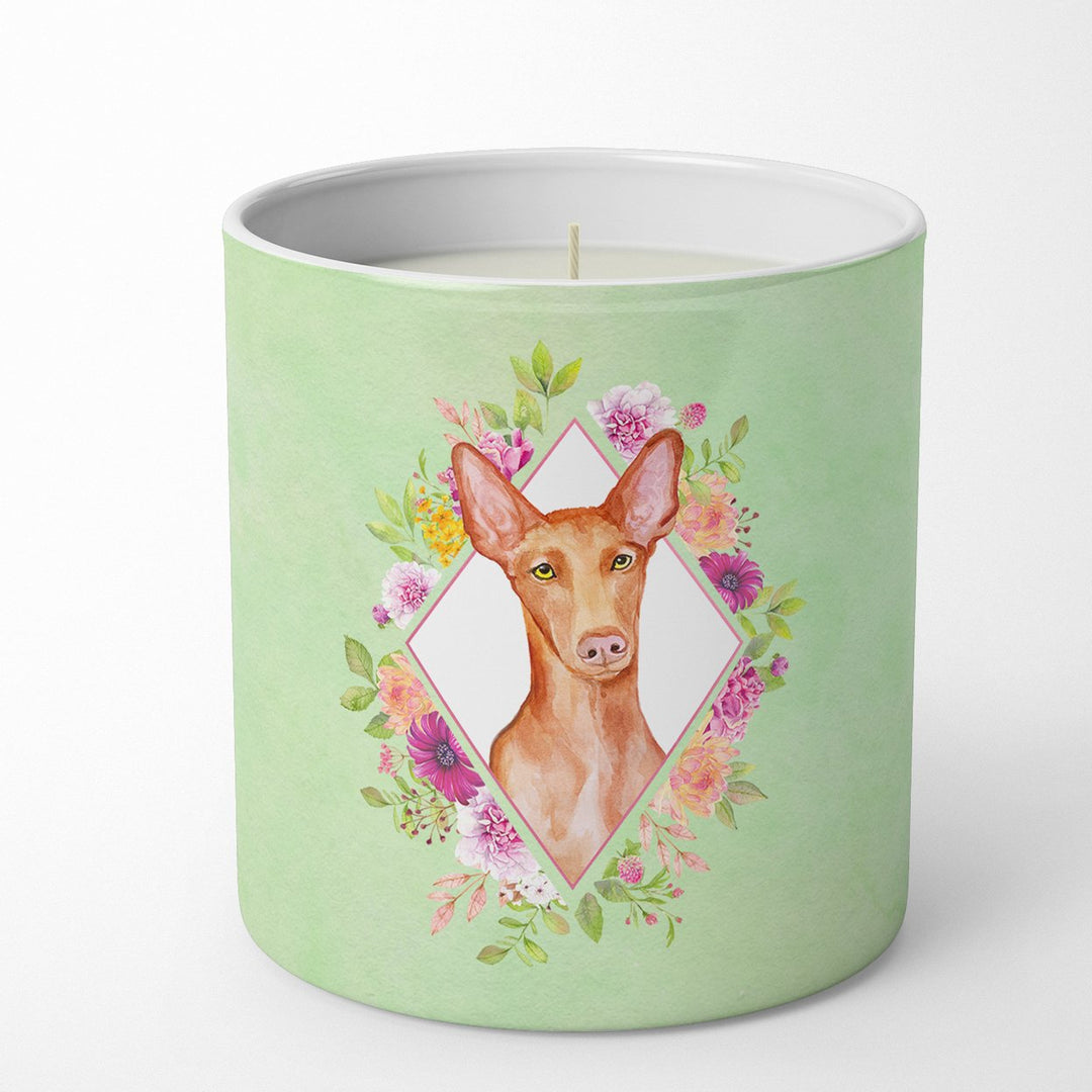 Pharaoh Hound Green Flowers 10 oz Decorative Soy Candle Image 1