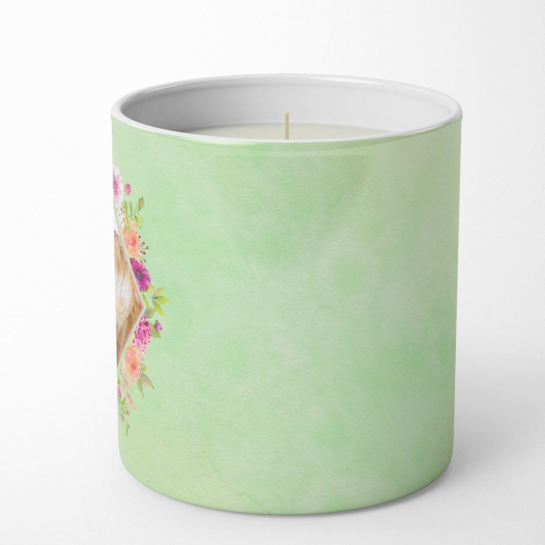 Pekingese Green Flowers 10 oz Decorative Soy Candle Image 5