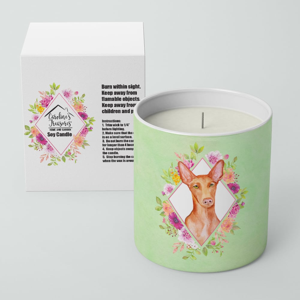 Pharaoh Hound Green Flowers 10 oz Decorative Soy Candle Image 2