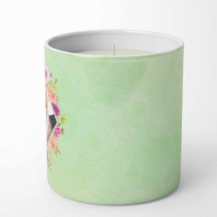 Corgi Green Flowers 10 oz Decorative Soy Candle Image 5