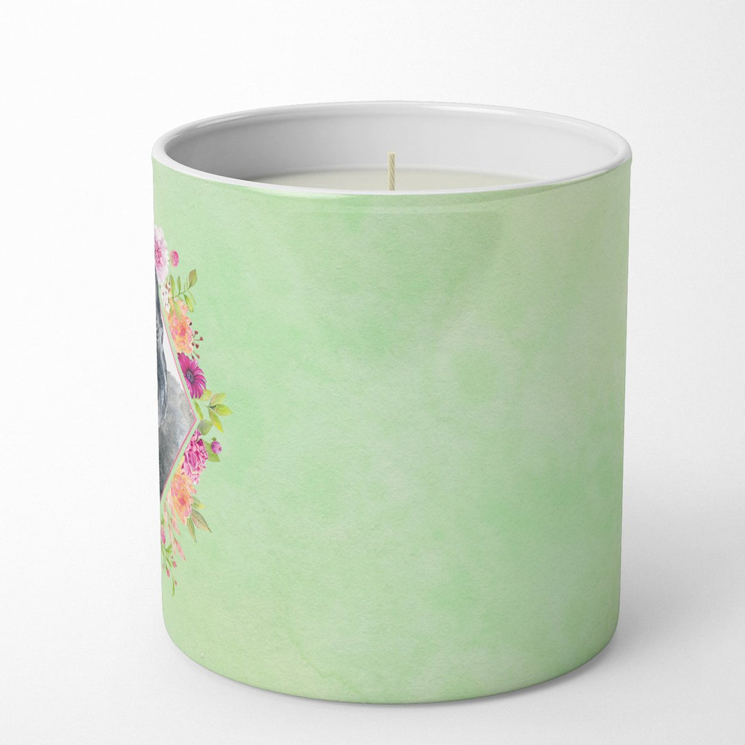 Schnauzer Green Flowers 10 oz Decorative Soy Candle Image 5