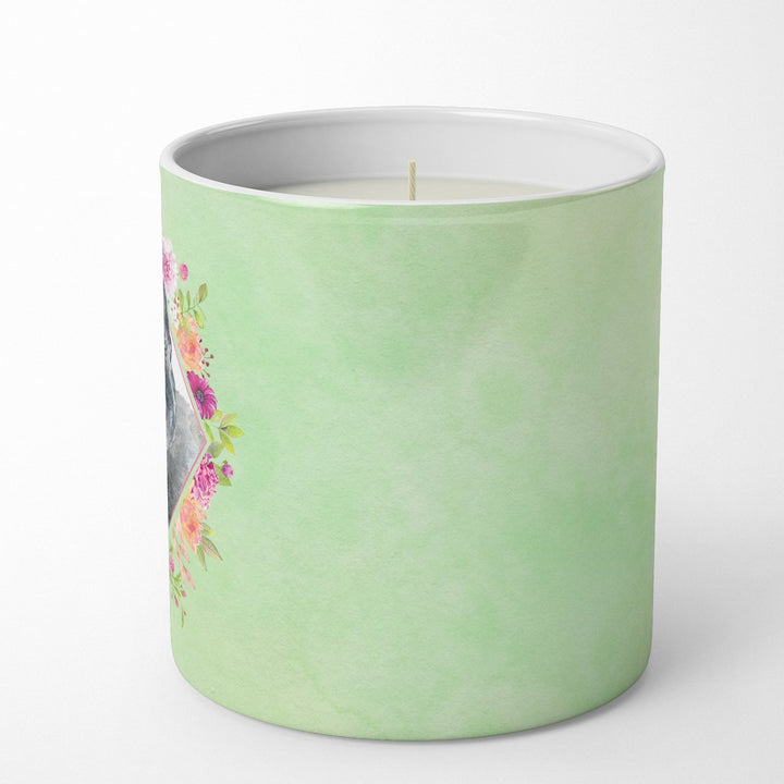 Schnauzer Green Flowers 10 oz Decorative Soy Candle Image 5