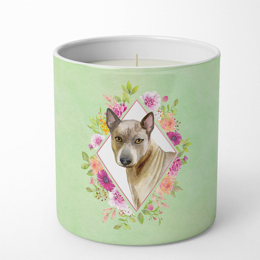 Thai Ridgeback Green Flowers 10 oz Decorative Soy Candle Image 1