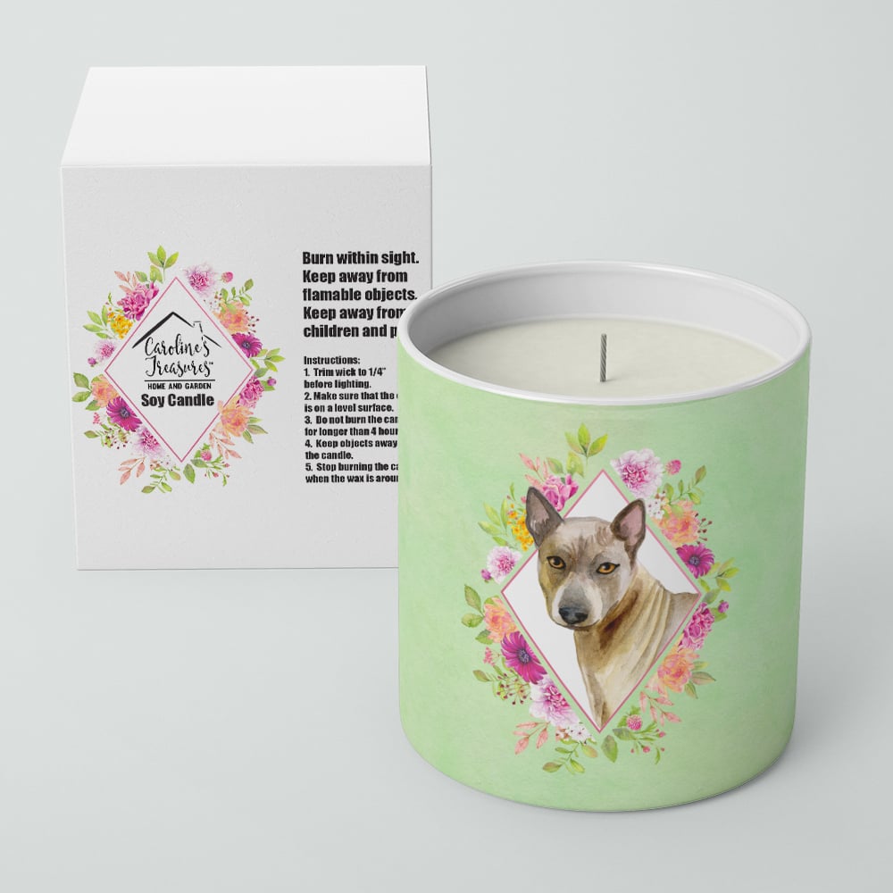 Thai Ridgeback Green Flowers 10 oz Decorative Soy Candle Image 2