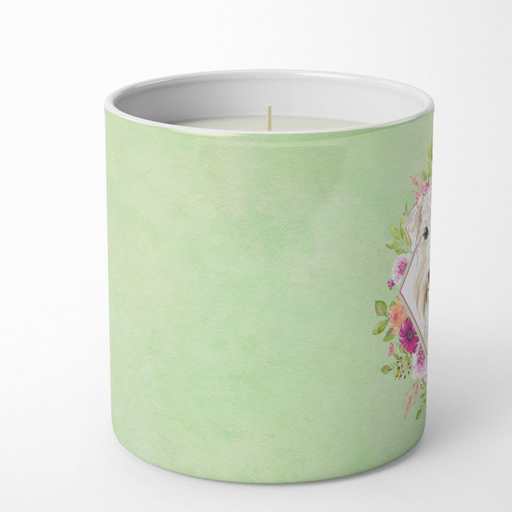 Wheaten Terrier Green Flowers 10 oz Decorative Soy Candle Image 3