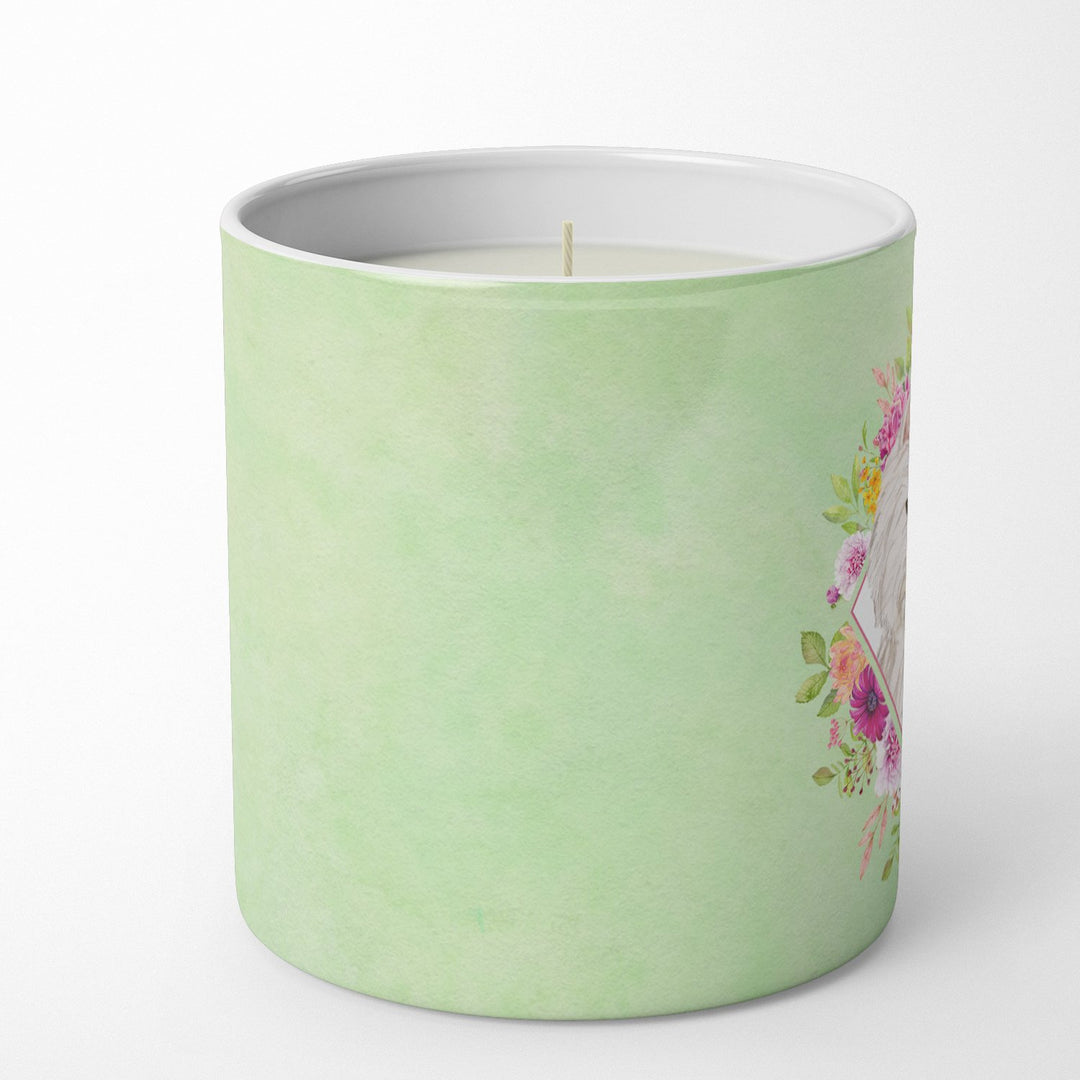 Westie Green Flowers 10 oz Decorative Soy Candle Image 3