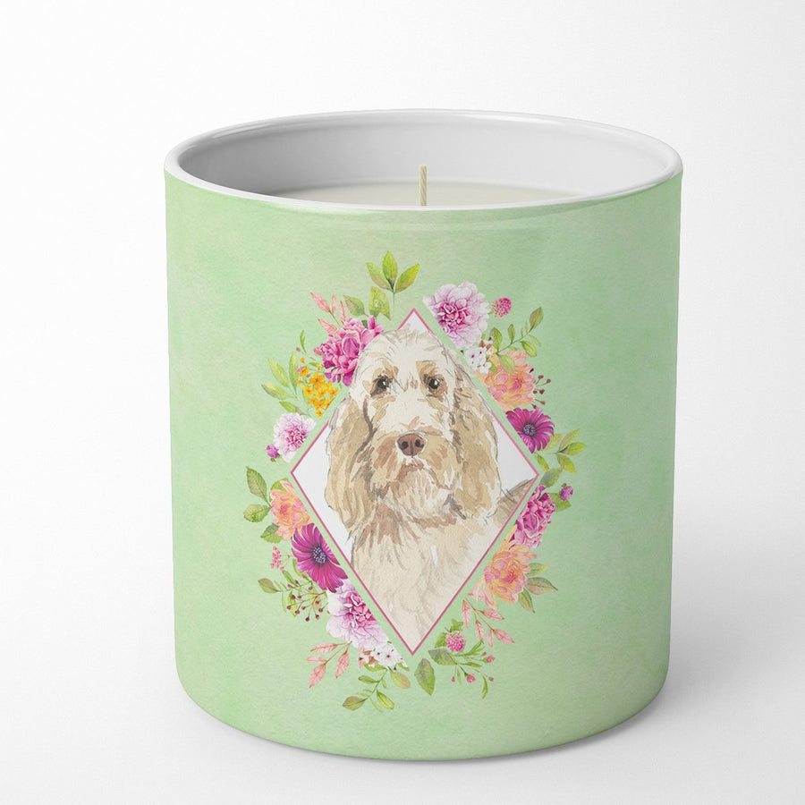 Spinone Italiano Green Flowers 10 oz Decorative Soy Candle Image 1