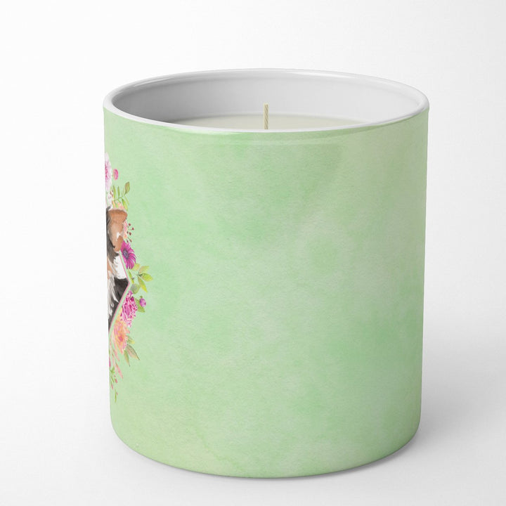 Longhaired Chihuahua Green Flowers 10 oz Decorative Soy Candle Image 5