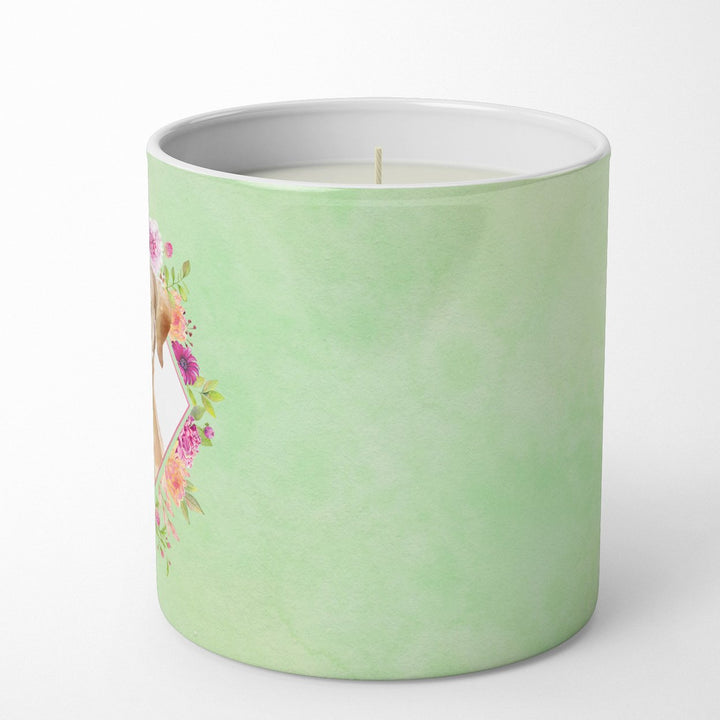 Yellow Lab Green Flowers 10 oz Decorative Soy Candle Image 5