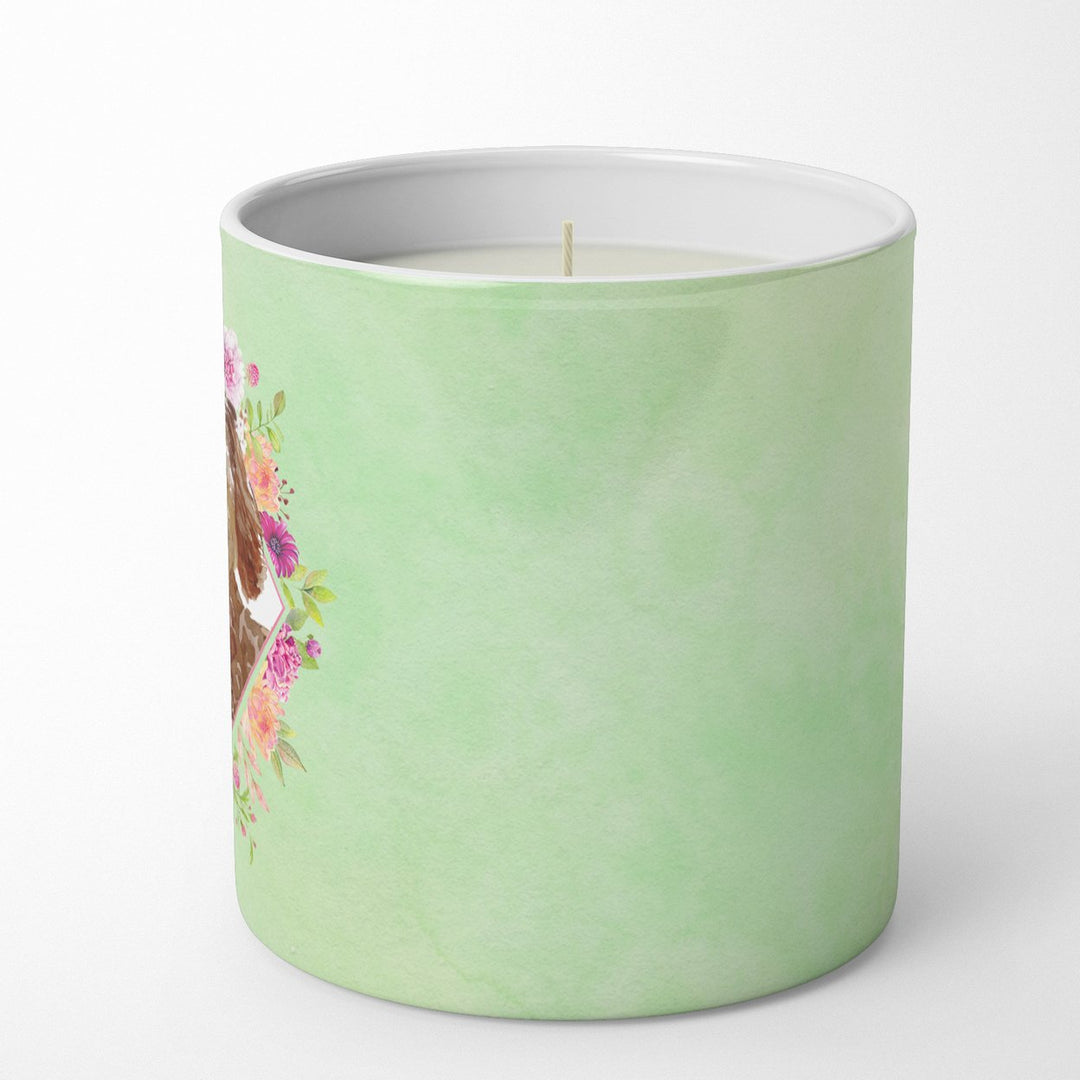 Labradoodle Green Flowers 10 oz Decorative Soy Candle Image 5