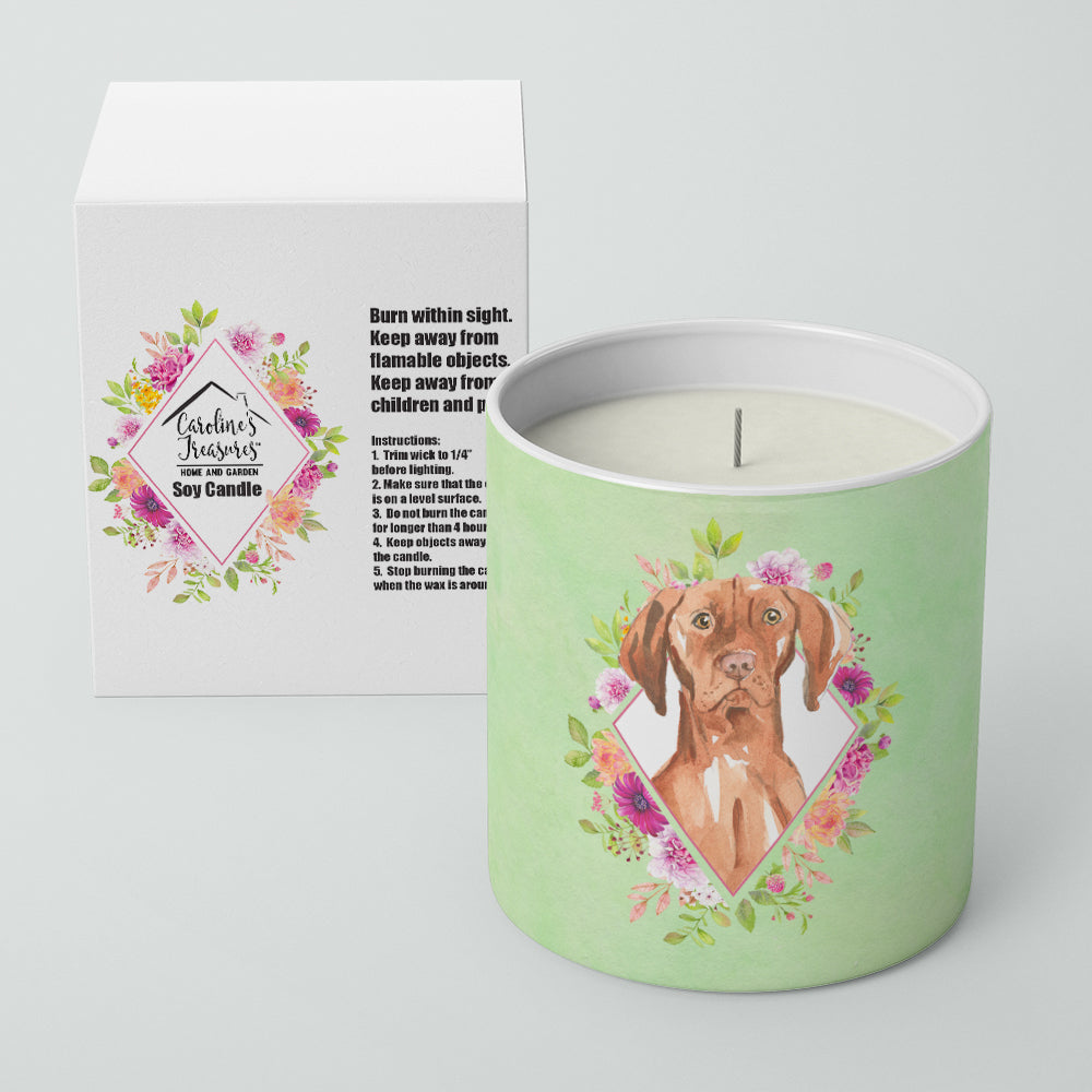 Vizsla Green Flowers 10 oz Decorative Soy Candle Image 2