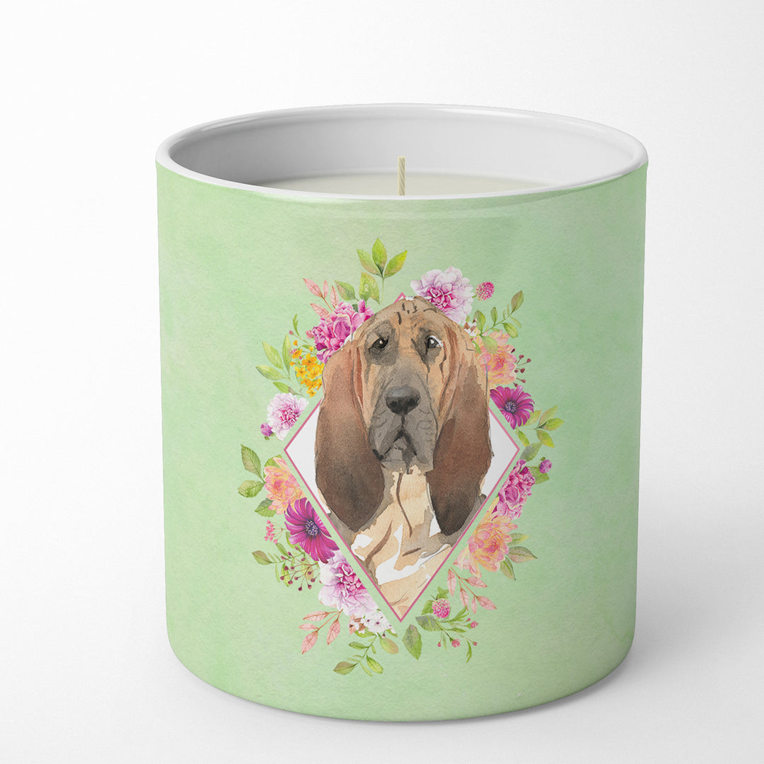 Bloodhound Green Flowers 10 oz Decorative Soy Candle Image 1