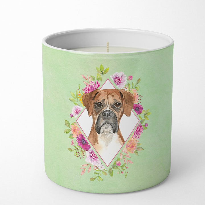 Boxer Green Flowers 10 oz Decorative Soy Candle Image 4