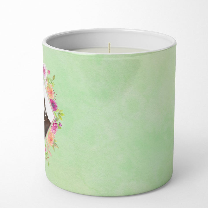 Black and Tan Dachshund Green Flowers 10 oz Decorative Soy Candle Image 5