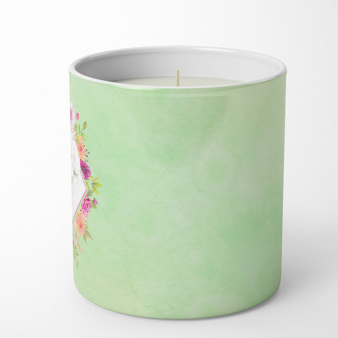 Bichon Frise Green Flowers 10 oz Decorative Soy Candle Image 5