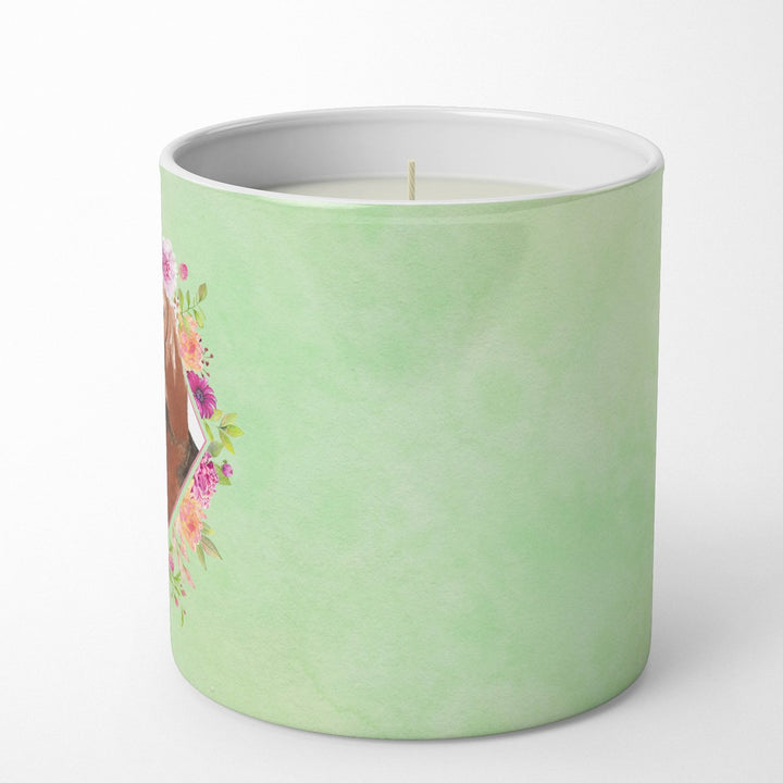 Basset Hound Green Flowers 10 oz Decorative Soy Candle Image 5