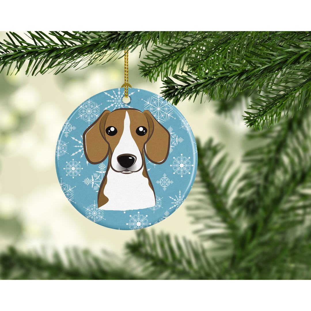 Snowflake Beagle Ceramic Ornament Image 2