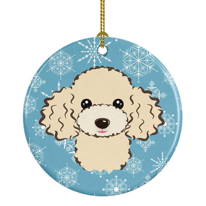 Snowflake Buff Poodle Ceramic Ornament Image 1