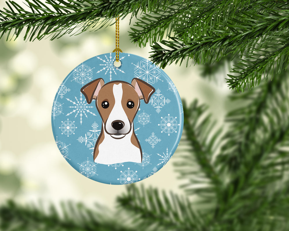 Snowflake Jack Russell Terrier Ceramic Ornament Image 2