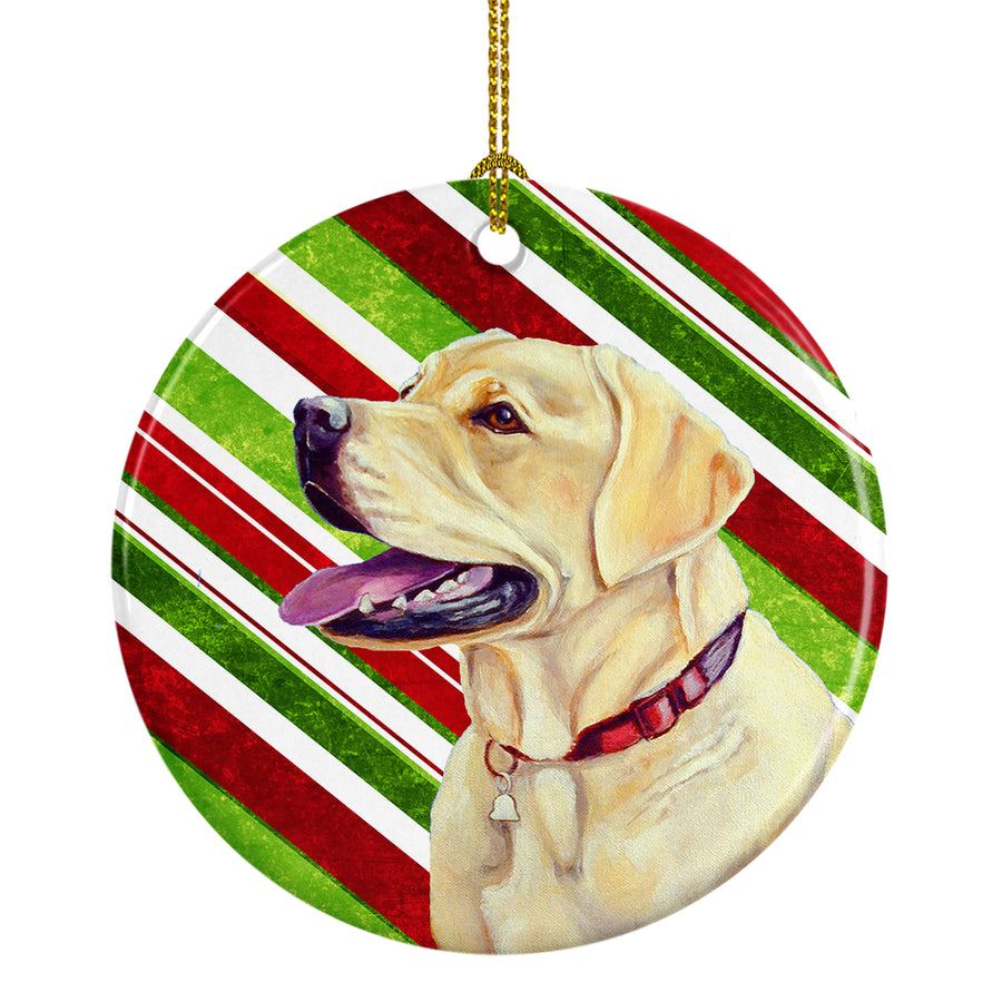 Labrador Candy Cane Holiday Christmas Ceramic Ornament LH9248 Image 1
