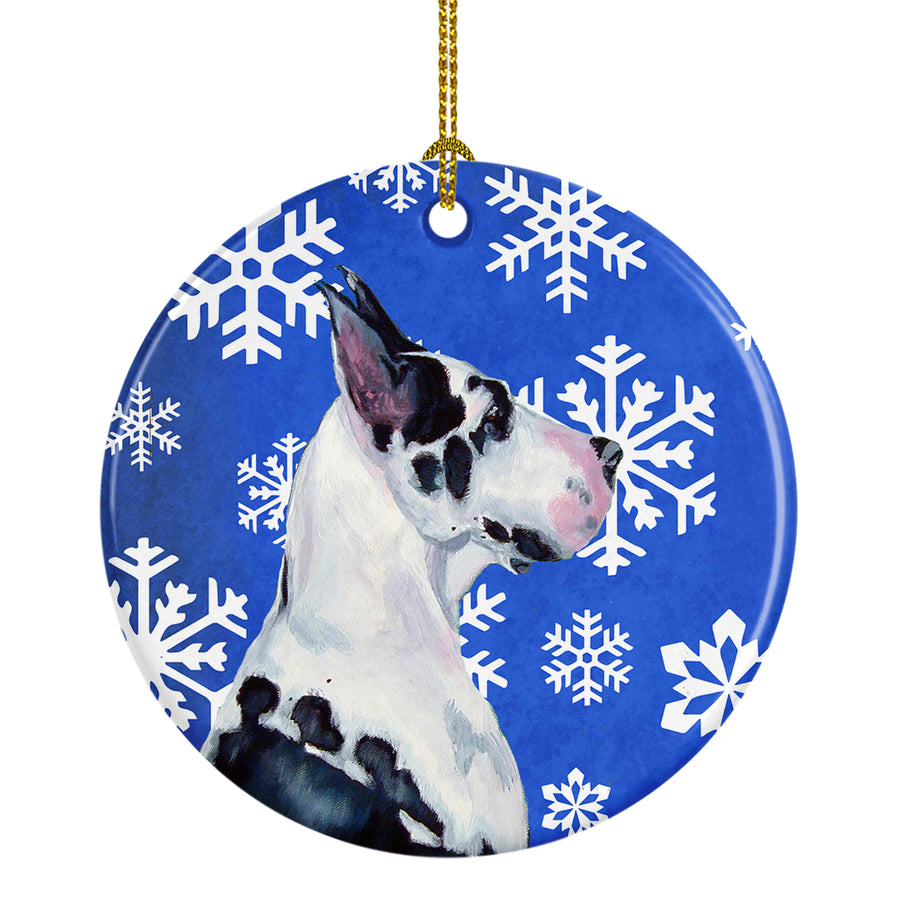Great Dane Winter Snowflake Holiday Ceramic Ornament LH9281 Image 1