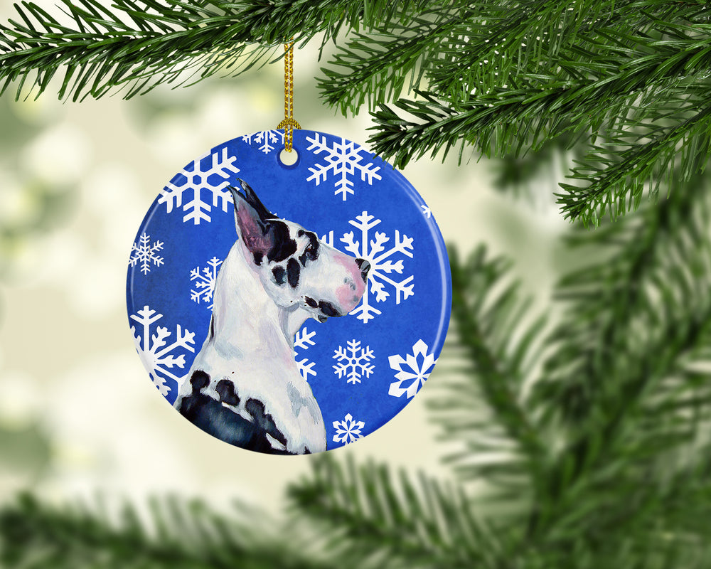 Great Dane Winter Snowflake Holiday Ceramic Ornament LH9281 Image 2