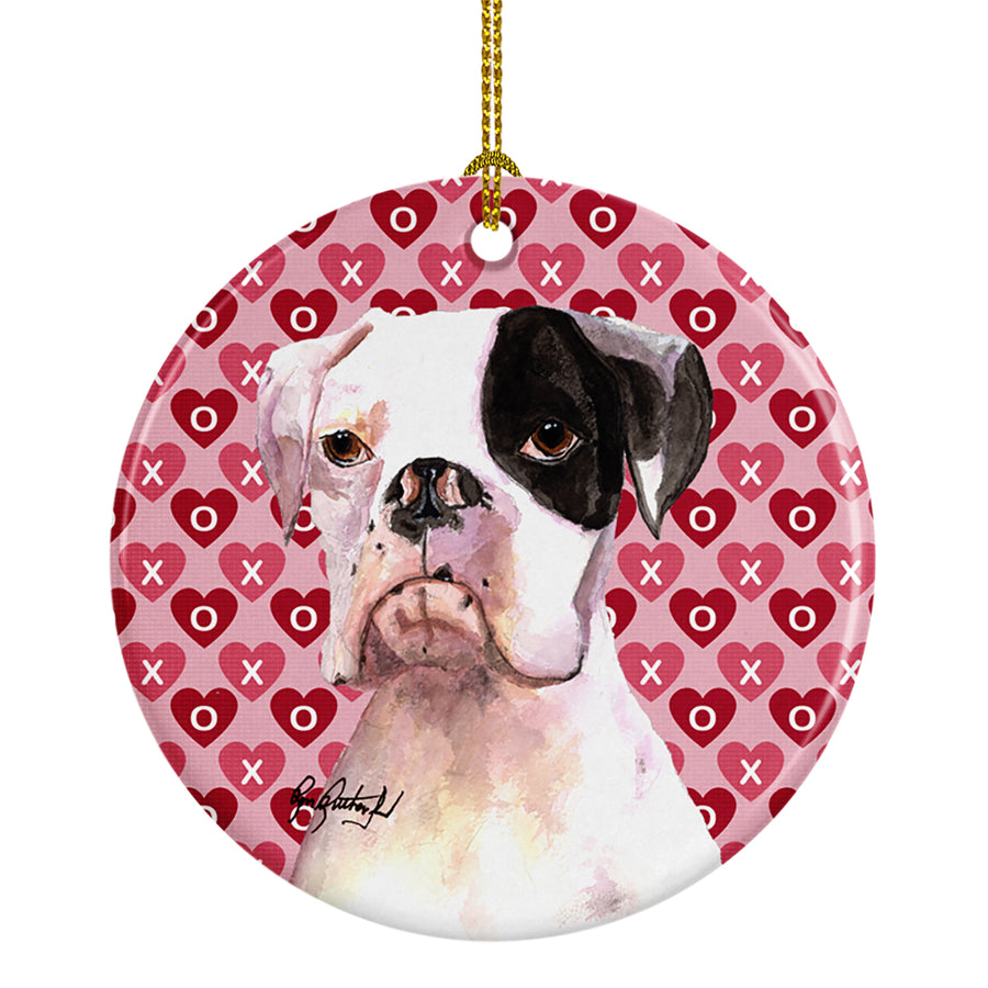 Cooper Love and Hearts Boxer Ceramic Ornament Image 1