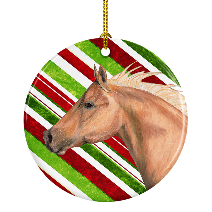 Horse Candy Cane Holiday Christmas Ceramic Ornament Image 1